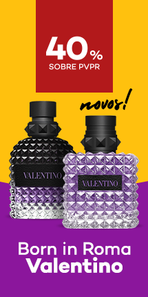 Perfumes Valentino Born in Roma com destaque promocional de 40% sobre pre&ccedil;o de Venda ao P&uacute;blico Recomendado